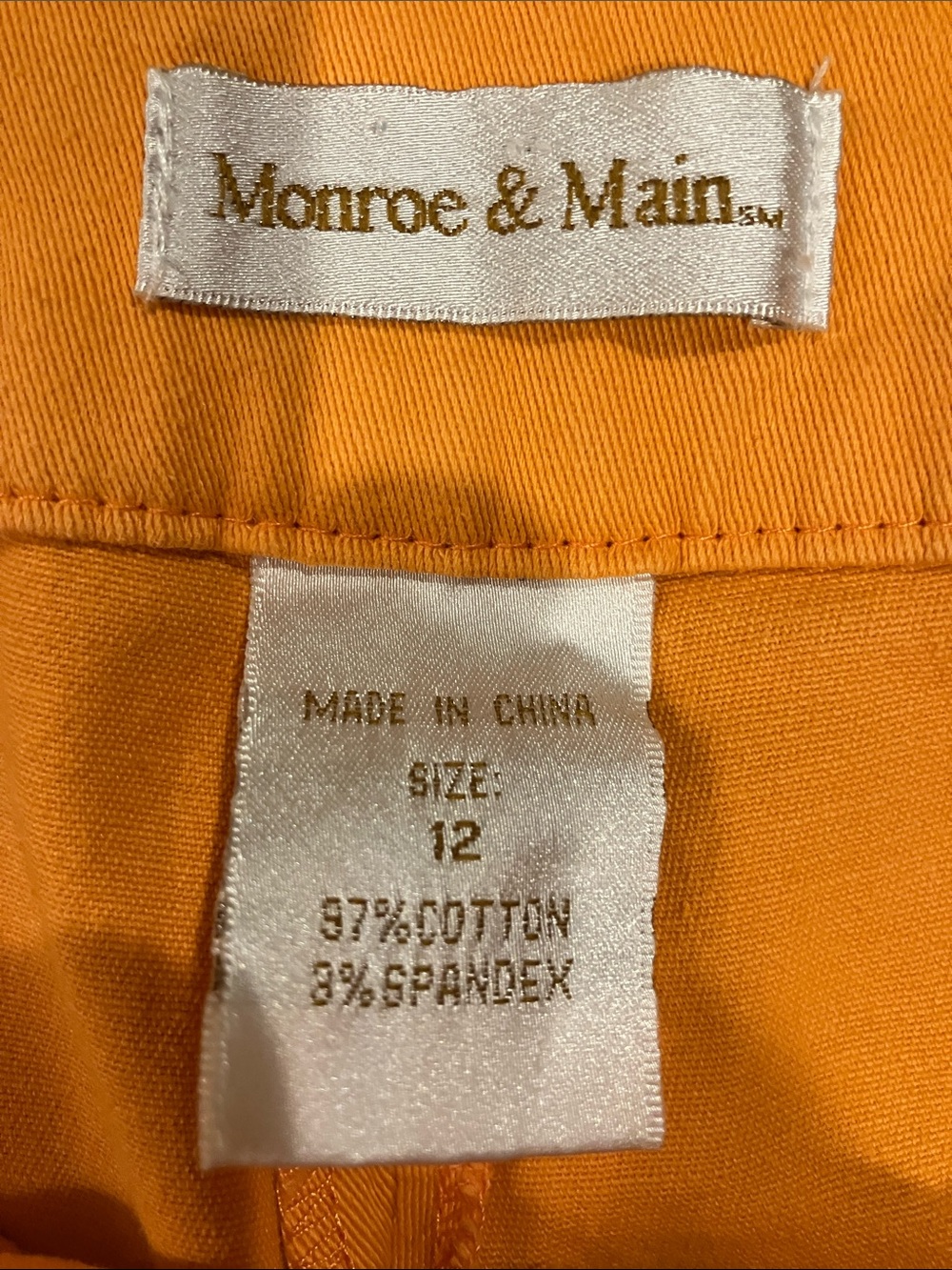 Monroe & Main Bright Orange Women's Capri Pants.